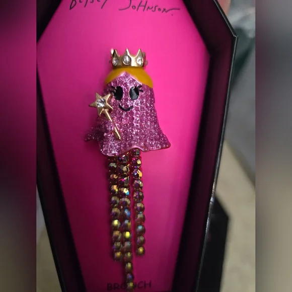 Betsey Johnson Pink Princess Ghost Brooch! NIB! - Picture 5 of 11